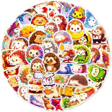 Hedgehog Kawaii Stickers - Aesthetic Animal Decals for Laptop Notebook