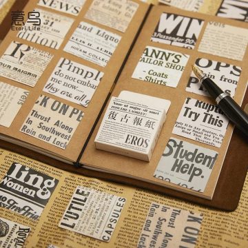 Vintage Newspaper Stickers Junk Journal & Scrapbook Craft Supplies