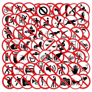 Warning Label Danger Stickers for Scooter Motorcycle Car