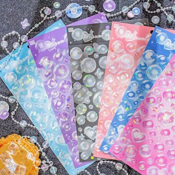 Laser Bubble Stickers DIY Scrapbooking and Photocard Decorations