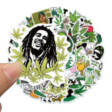 Waterproof Graffiti Weed Leaf Stickers For Kids Bike Luggage Guitar