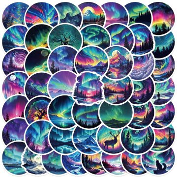 Aurora Colorful Aesthetic Stickers for Laptop and Scrapbooking