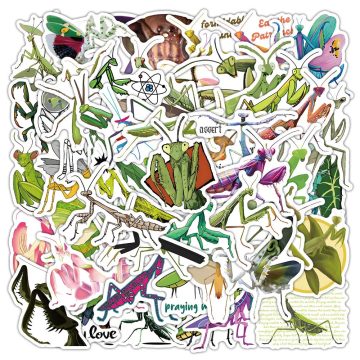 Mantis Insect Cartoon Stickers - Cool Animal Decals for Kids DIY Phone Bike Decor