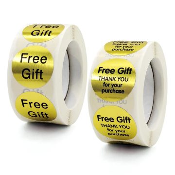 Gold Craft "Thank You" Stickers for Business Cards and Packaging