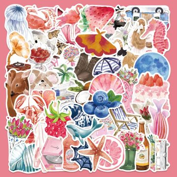 Cartoon Oil Painting Watercolor Graffiti Stickers for Helmet, Wall, DIY Decoration