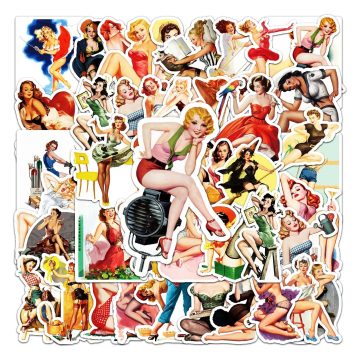 Cartoon Girl Waterproof Vinyl Stickers for Skateboard and Snowboard