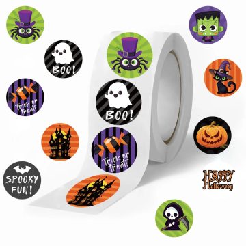 Halloween Horror Cartoon Round Sealing Stickers for Laptop Decoration