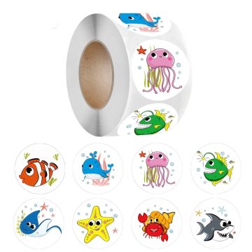Marine Animal Stickers Cartoon Reward Labels for Kids Gifts and DIY Decoration