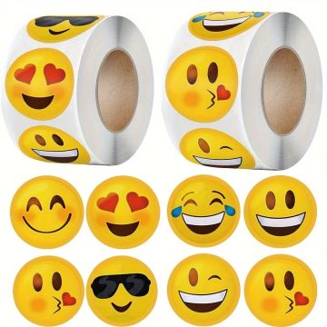 Cartoon Funny Face Expression Reward Stickers DIY Decoration Label for Game Gift Envelope Self-Adhesive