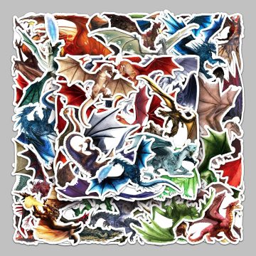 Cartoon Evil Dragon Graffiti Stickers for Helmet, Wall, DIY Decoration