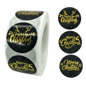 Round Holiday Stickers for Christmas Cards and Gift Sealing