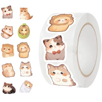 Cute Fat Cat Paper Reward Labels Thank You Gift Sealing Decoration Scrapbooking Supplies