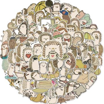 Cute Hedgehog Life Sticker Pack - Small Self-Adhesive Decals for Photo Album, Journal, Scrapbook