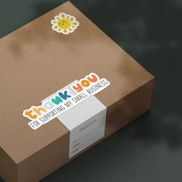 Rainbow Thank You Stickers Gift Decor Labels for Small Business