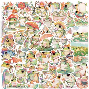Cute Frog PVC Sticker Pack - Aesthetic DIY Korean Stationery Decoration Scrapbooking