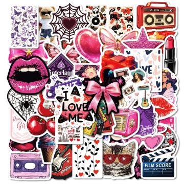 Kawaii Hot Love PVC Stickers - Colorful DIY Hand Accounting Supplies for Kids