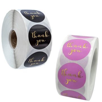 Gilded Thank You Stickers for Holiday Cards and Stationery