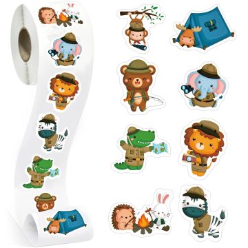 Cartoon Elephant Park Stickers for Kids Teacher Reward and Stationery Labels