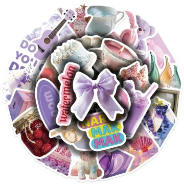 Purple Aesthetic Stickers for DIY Journals and Water Bottles