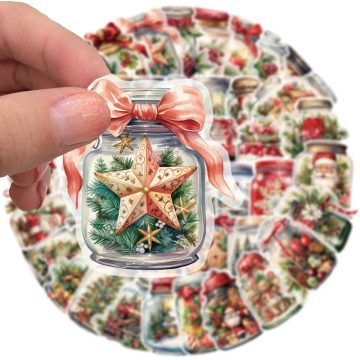 Santa Claus Wishing Bottle Stickers - Christmas Decals for Phone Luggage