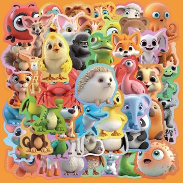 Cute Animal Graffiti Stickers for Helmet, Desktop, Wall Decoration, DIY