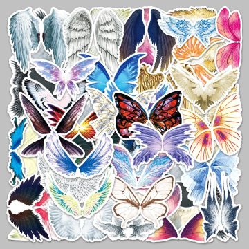 Cartoon Magic Wings Graffiti Stickers for Helmet, Wall, DIY Decoration