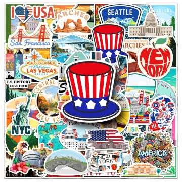 New York City Travel Landmark Stickers for Luggage Bike Decor