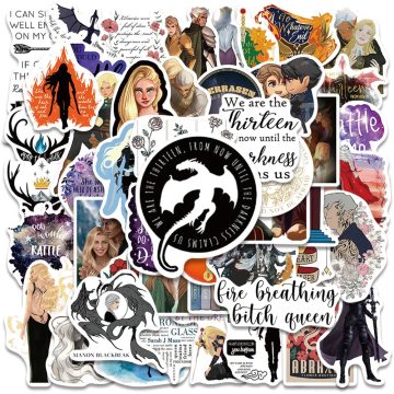 Retro Throne of Glass Novel Stickers Aesthetic Waterproof Vinyl Decals for Laptop, Guitar, Luggage