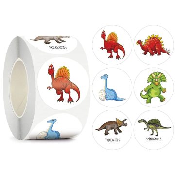 Cartoon Dinosaur Stickers for Kids School Rewards and Decorations