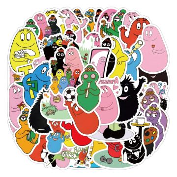 Les Barbapapa Cartoon Stickers for Guitar Freezer