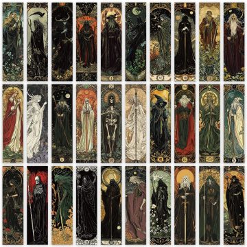 Dark Magic Wizard Paper Bookmarks for DIY and Readers