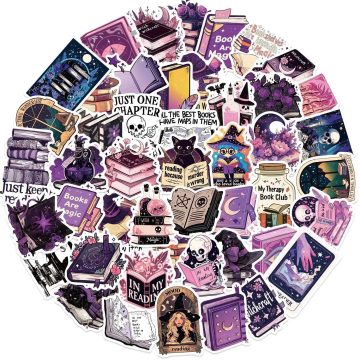 Gothic Witch Bookish Reading Stickers for Notebook Phone Bottle