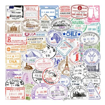 Retro Transparent Postmark PVC Waterproof Stickers