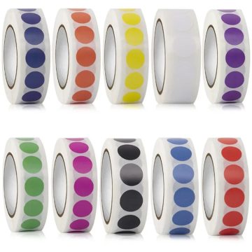 Removable Color Dot Stickers for Inventory File Organization