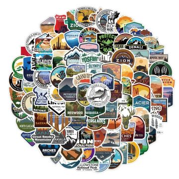 USA National Park Adventure Travel Stickers for Suitcase & Car