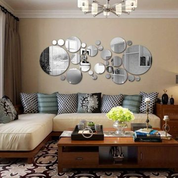 3D Round Mirror Wall Stickers for Home DIY Decoration