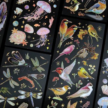 Bronzing Animal Flat Stickers for Journals and Scrapbooks
