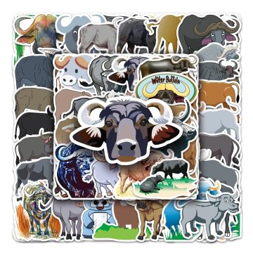 Buffalo Cartoon Vinyl Stickers for Skateboard, Waterproof