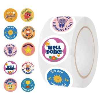 Cute Cartoon Animal Reward Stickers Roll - School Teacher Student Stationery