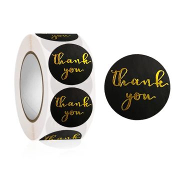 Black Gold Foil Thank You Wedding Seals