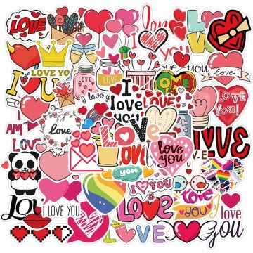 Cute Love Aesthetic PVC Sticker - Childrens Sketchbook Decoration Scrapbooking School Stationery