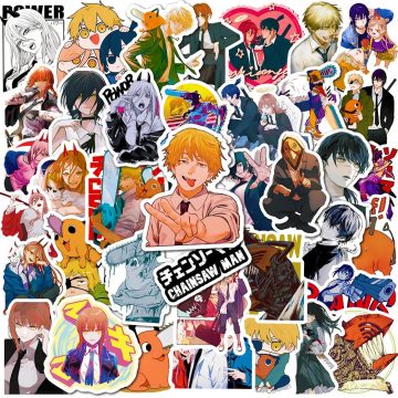 Chainsaw Man Animation Stickers - Cool Cartoon Decals for Luggage Fridge Laptop Guitar Skateboard