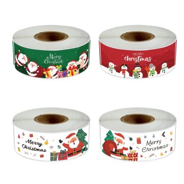 Red and Green Santa Claus Stickers Holiday Gift Packaging and Party Use