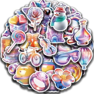 Cartoon 3D Gift Stickers for Laptop, Scrapbook, Diary, Stationery