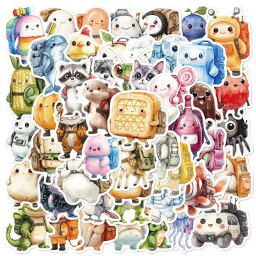 Cute Character Graffiti Stickers for Helmet, Desktop, Wall Decoration, DIY