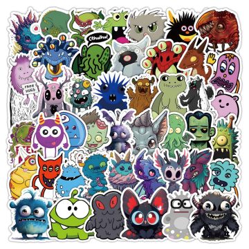 Monster Cartoon PVC Waterproof Stickers - Funny Decals for Suitcase Scrapbook