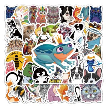 Cute Animal Cartoon Waterproof Vinyl Stickers for Skateboard and Snowboard