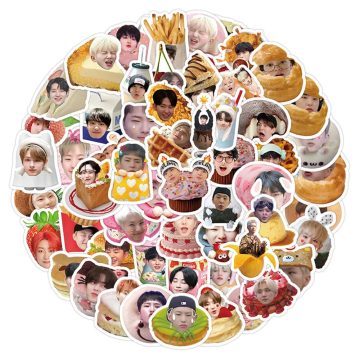 Korean K-Pop Boy Band Food Theme Sticker Pack