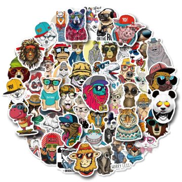 Hip Hop Glasses Animals Stickers - Graffiti Decals for Laptop Phone Helmet DIY