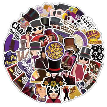 Chocolate Factory Cartoon Stickers - Funny Graffiti DIY Decals